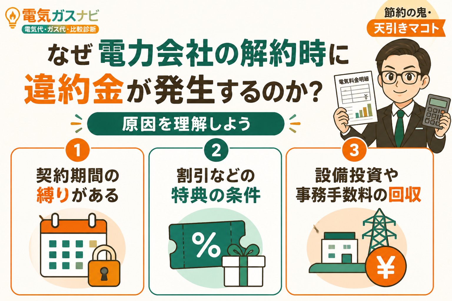 電力比較 なぜ電力会社の解約時に違約金が発生するのか？原因を理解しよう