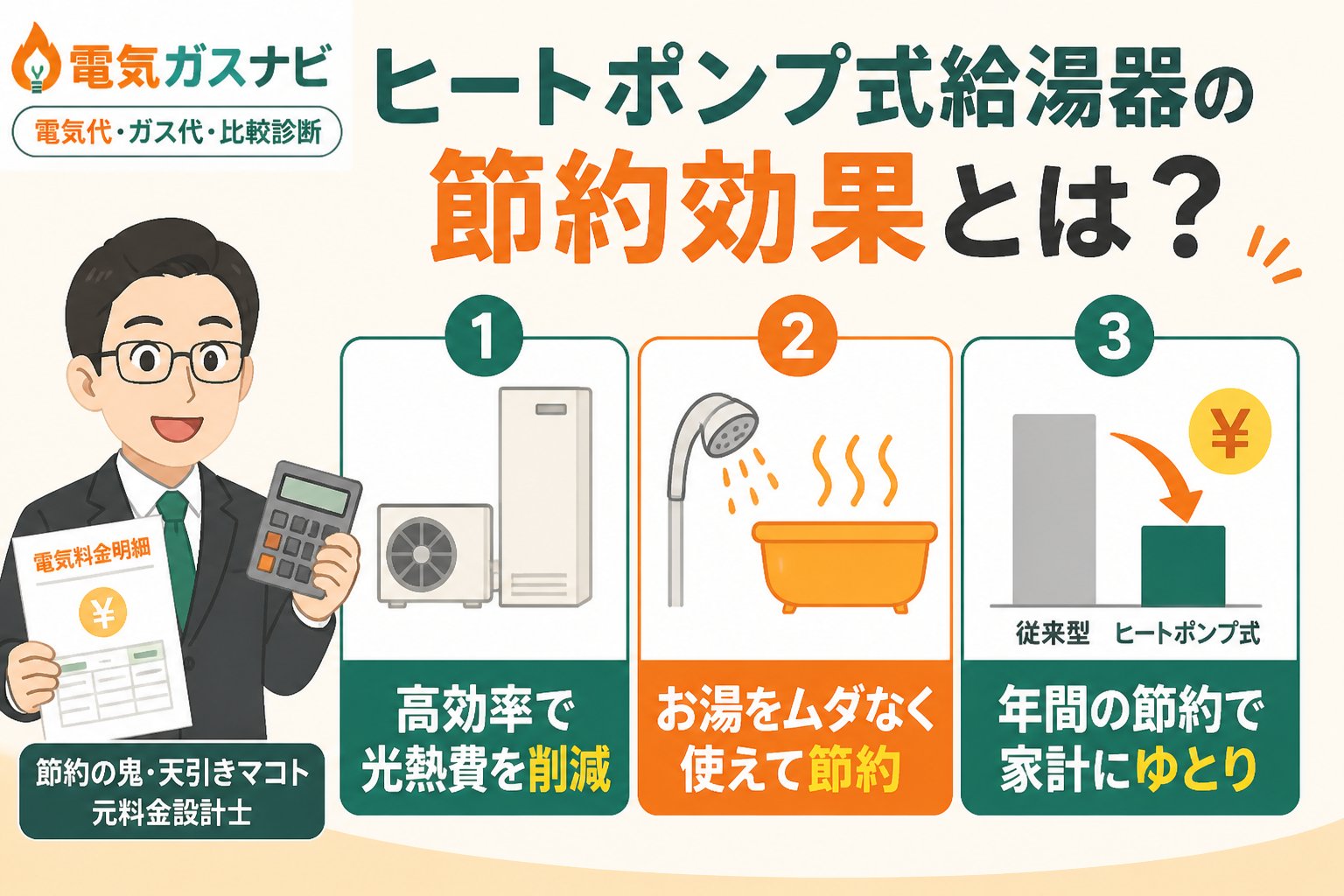 節約 ヒートポンプ式給湯器の節約効果とは？
