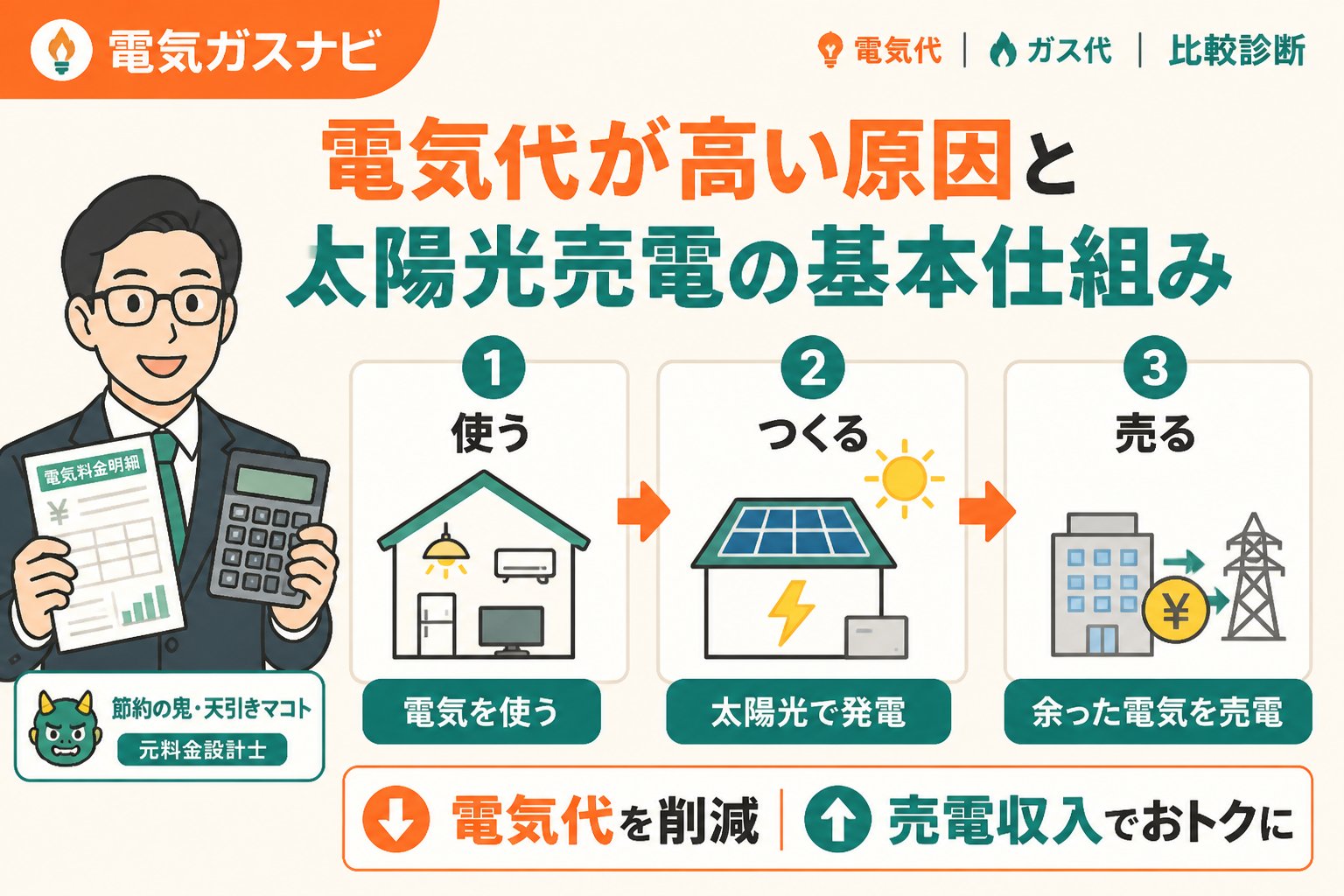 新電力 電気代が高い原因と太陽光売電の基本仕組み