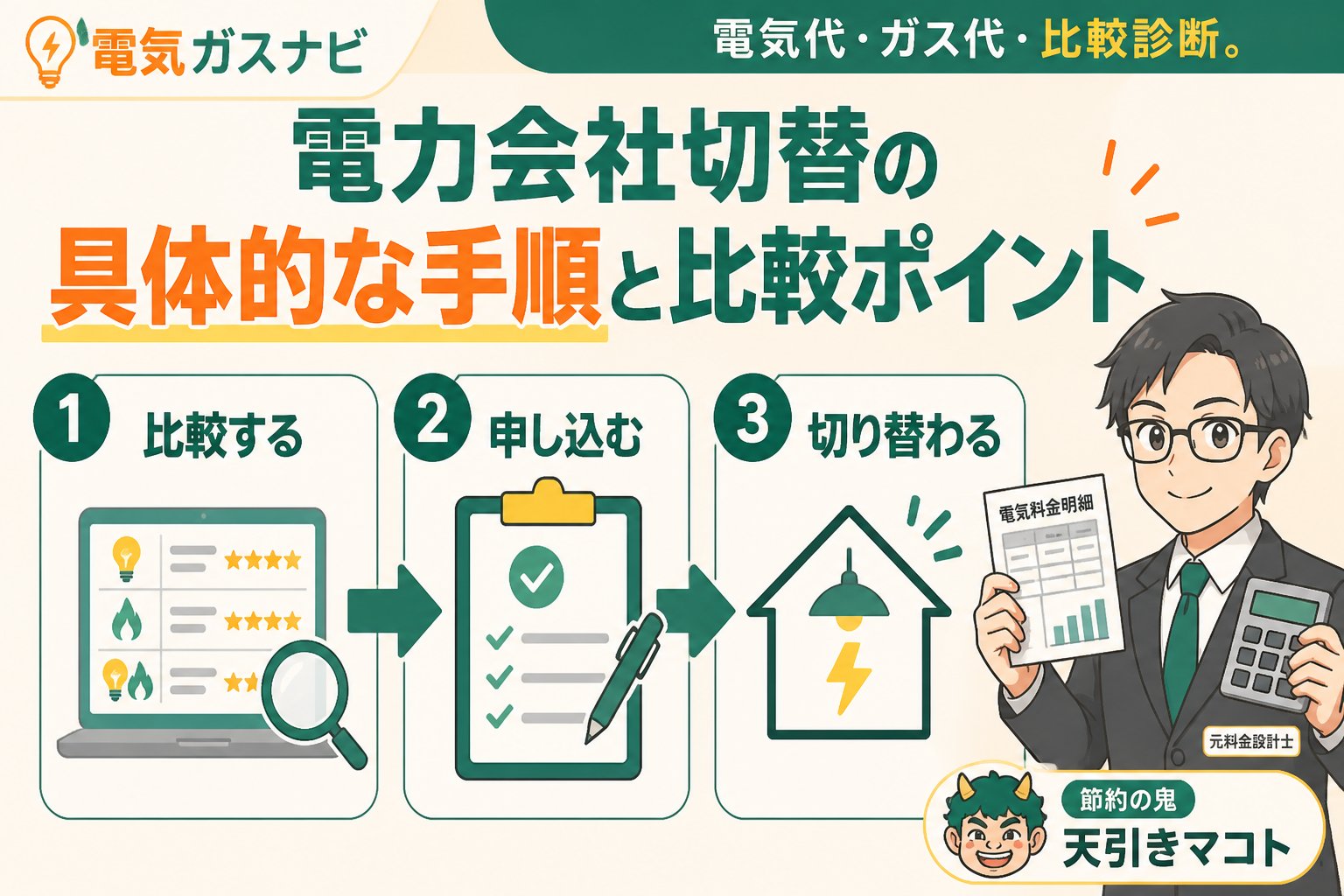 電力比較 電力会社切替の具体的な手順と比較ポイント