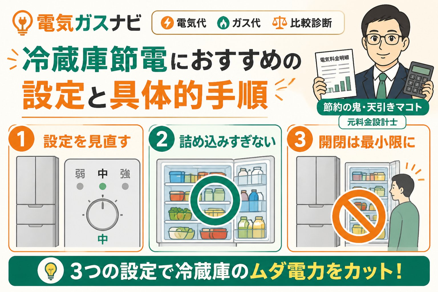 節約 冷蔵庫節電におすすめの設定と具体的手順