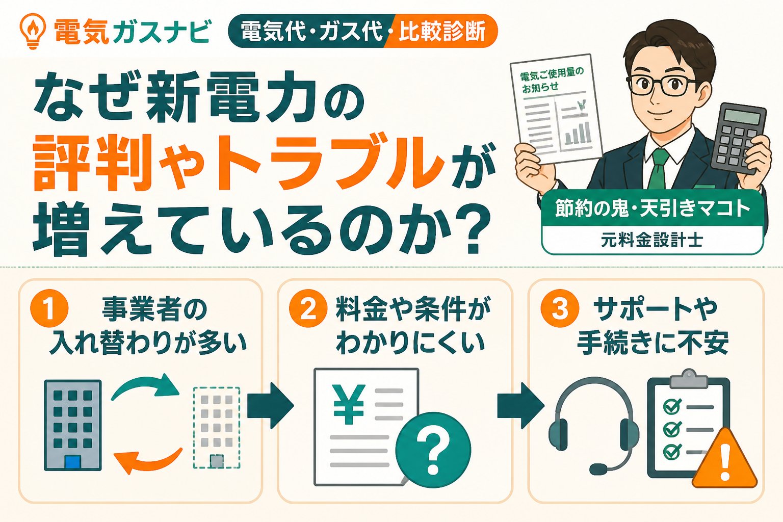 新電力 1. なぜ新電力の評判やトラブルが増えているのか?