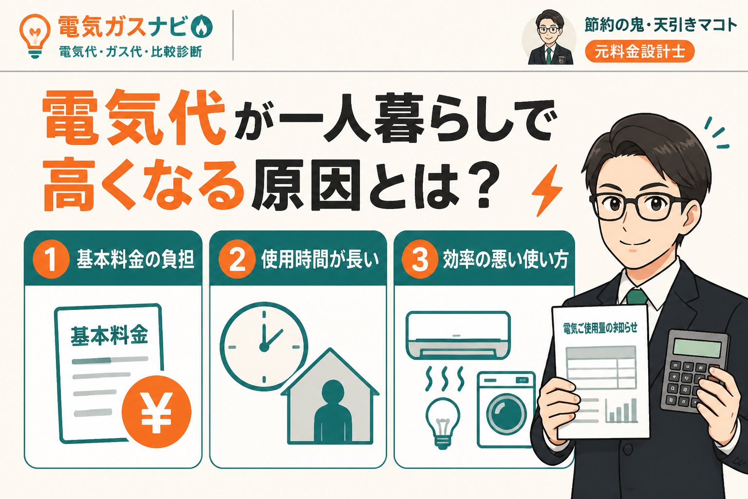 電力比較 電気代が一人暮らしで高くなる原因とは？
