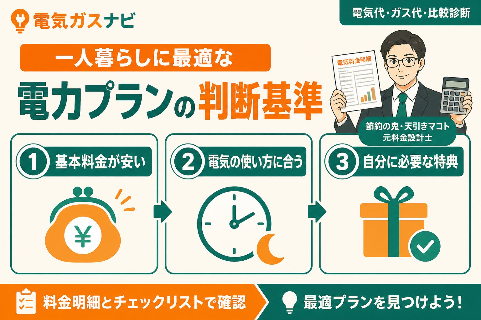 電力比較 一人暮らしに最適な電力プランの判断基準