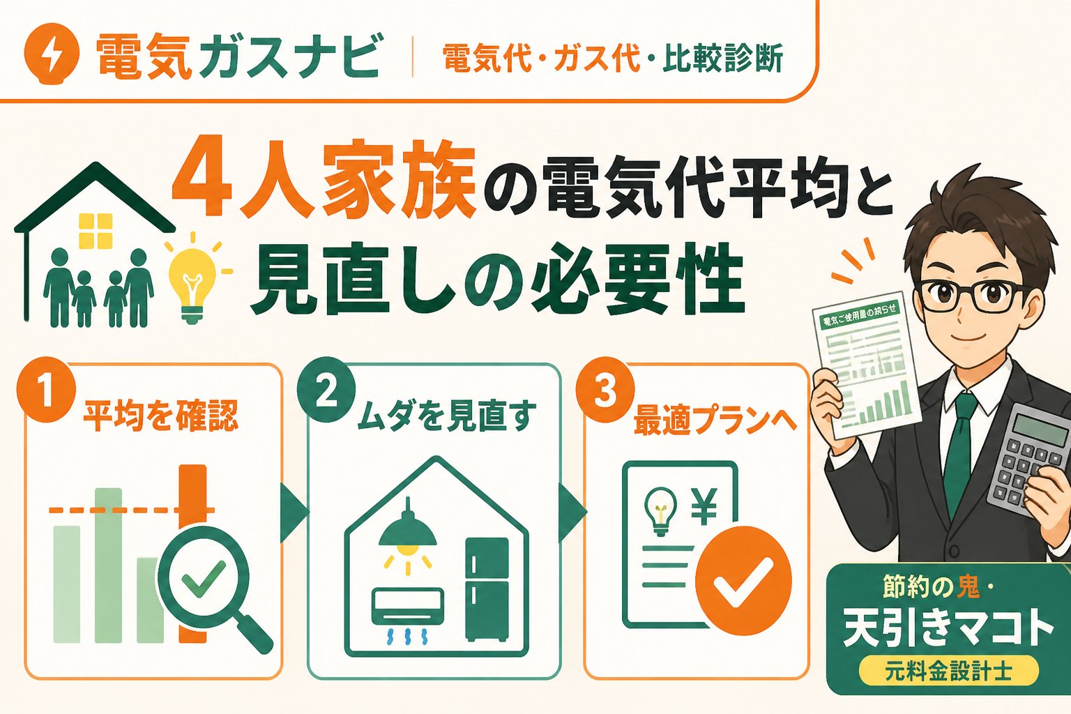 電力比較 4人家族の電気代平均と見直しの必要性