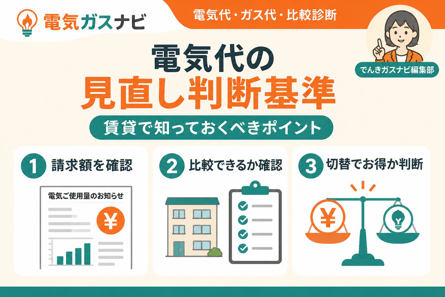 電力比較 電気代の見直し判断基準｜賃貸で知っておくべきポイント