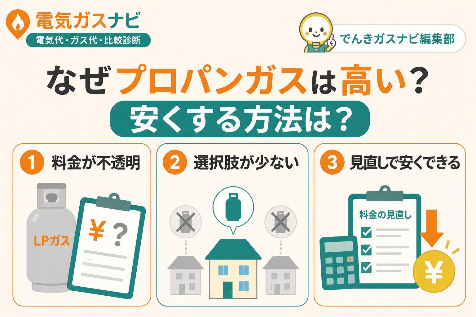 ガス比較 なぜプロパンガスは高い？安くする方法は？