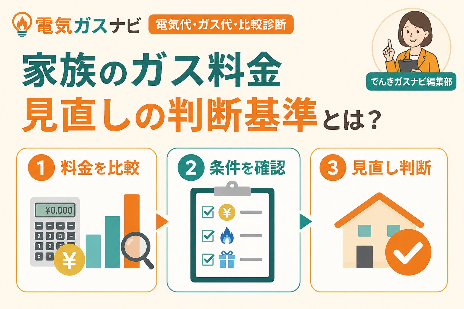 ガス比較 家族のガス料金見直しの判断基準とは？