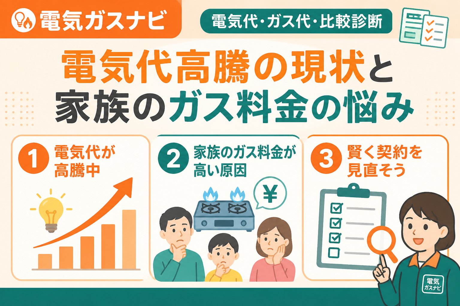 ガス比較 電気代高騰の現状と家族のガス料金の悩み