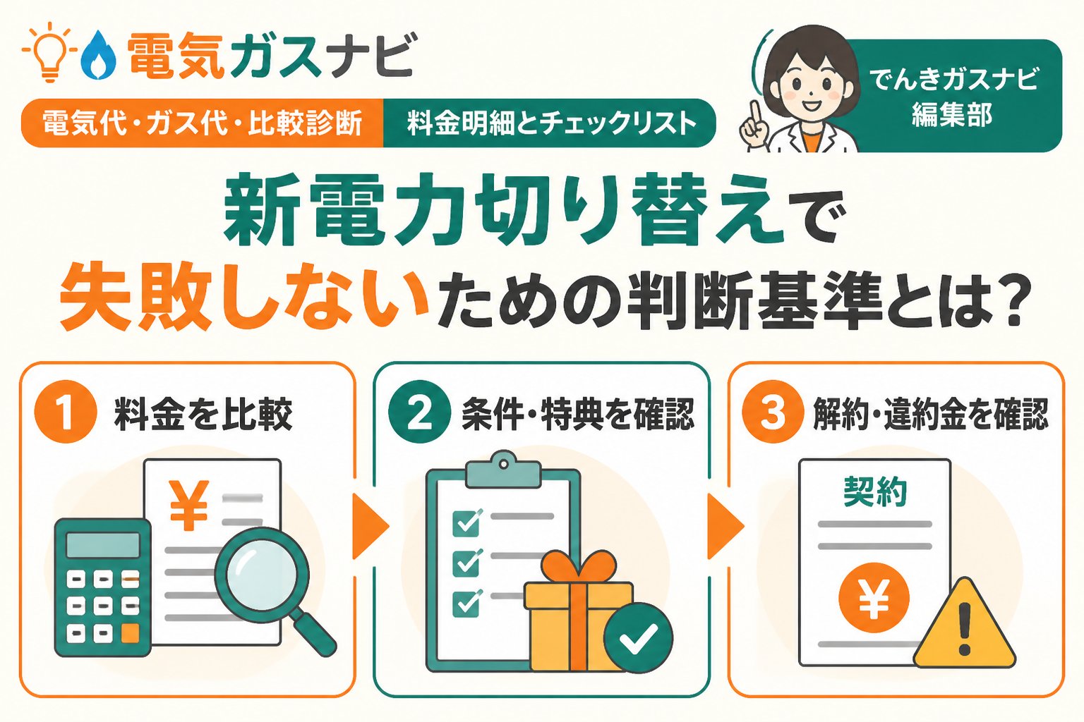 新電力 新電力切り替えで失敗しないための判断基準とは?