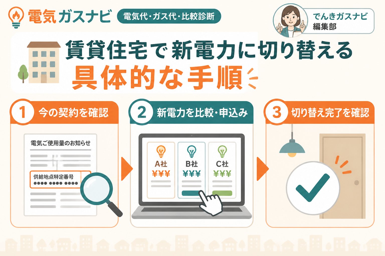 新電力 賃貸住宅で新電力に切り替える具体的な手順