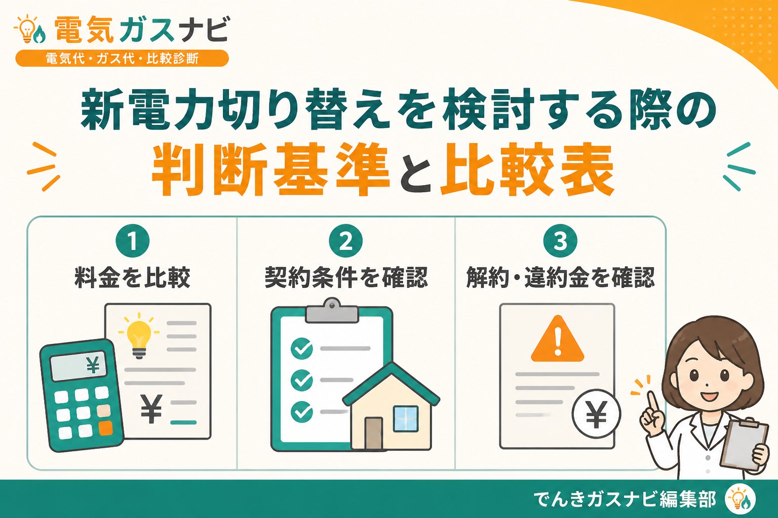 新電力 新電力切り替えを検討する際の判断基準と比較表