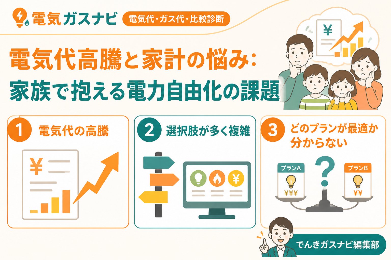 新電力 電気代高騰と家計の悩み：家族で抱える電力自由化の課題