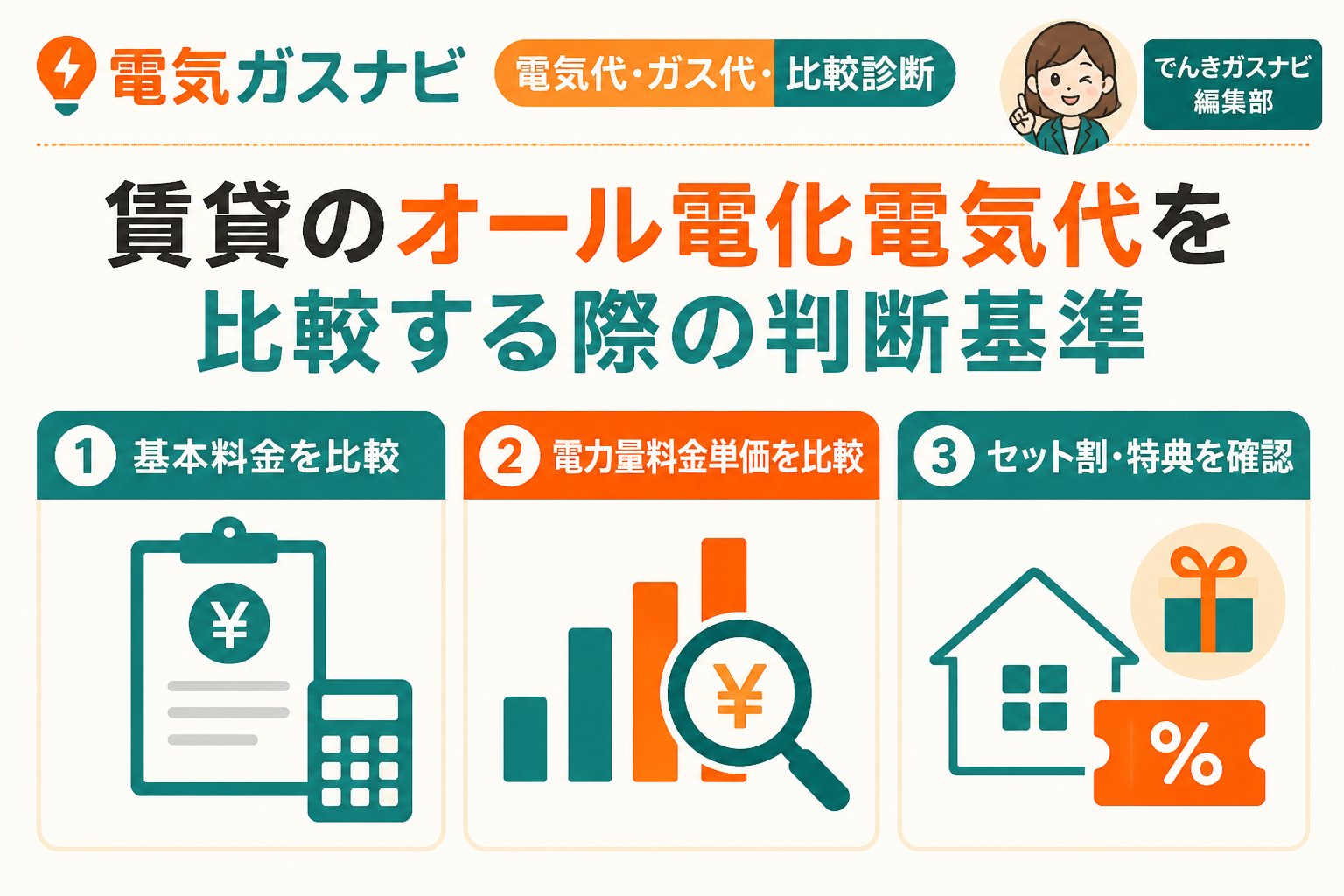 電力比較 賃貸のオール電化電気代を比較する際の判断基準
