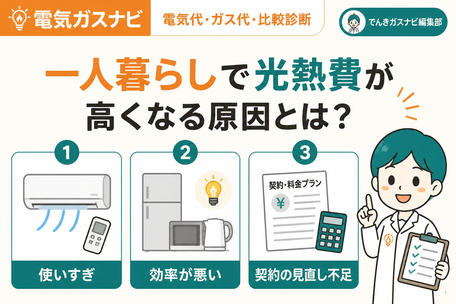 節約 一人暮らしで光熱費が高くなる原因とは?