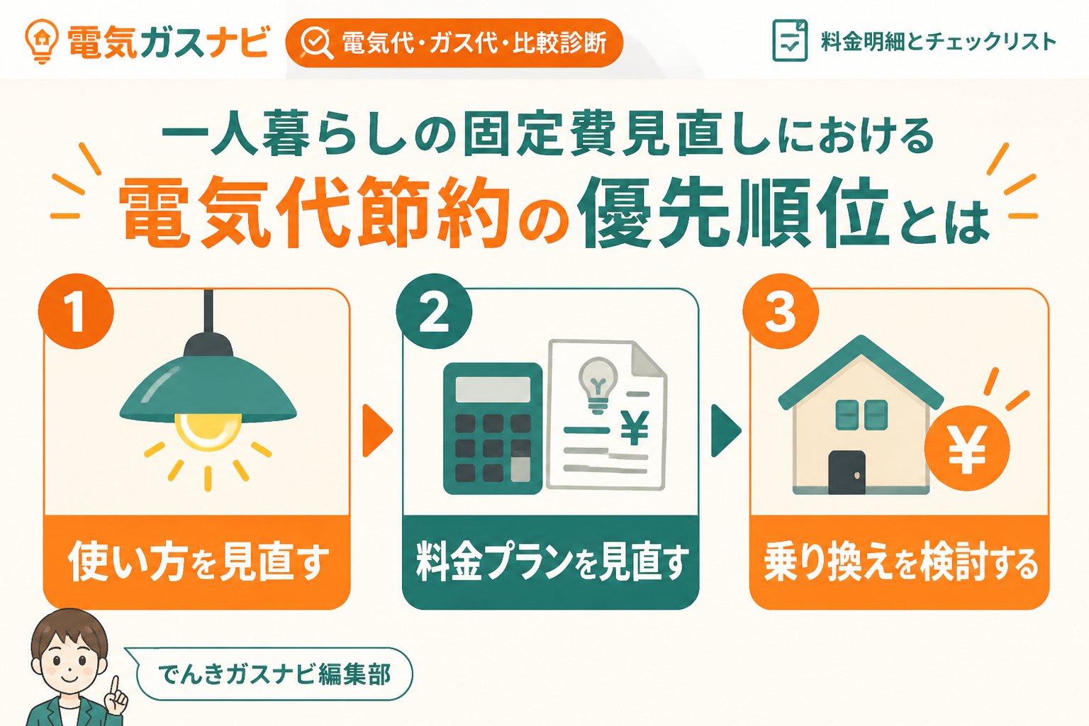 節約 一人暮らしの固定費見直しにおける電気代節約の優先順位とは