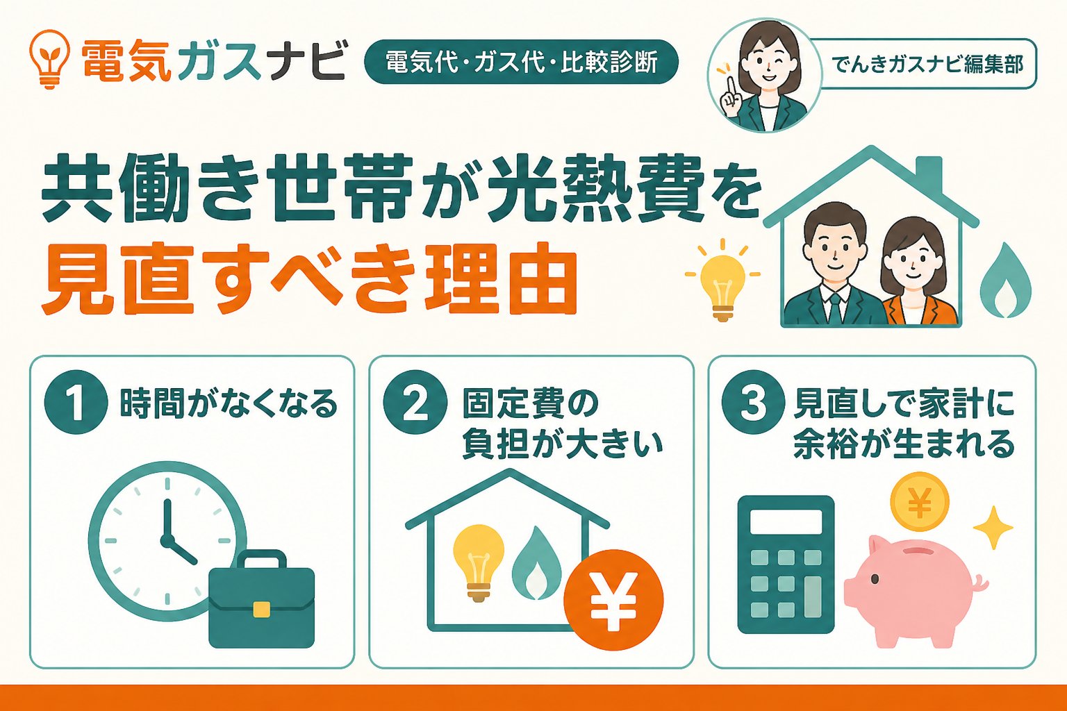 節約 共働き世帯が光熱費を見直すべき理由