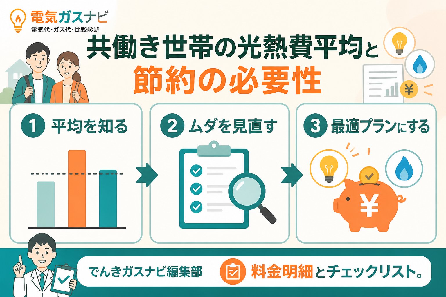 節約 共働き世帯の光熱費平均と節約の必要性