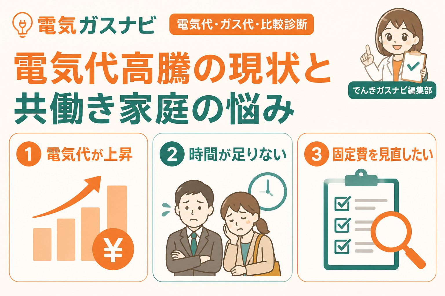 節約 電気代高騰の現状と共働き家庭の悩み
