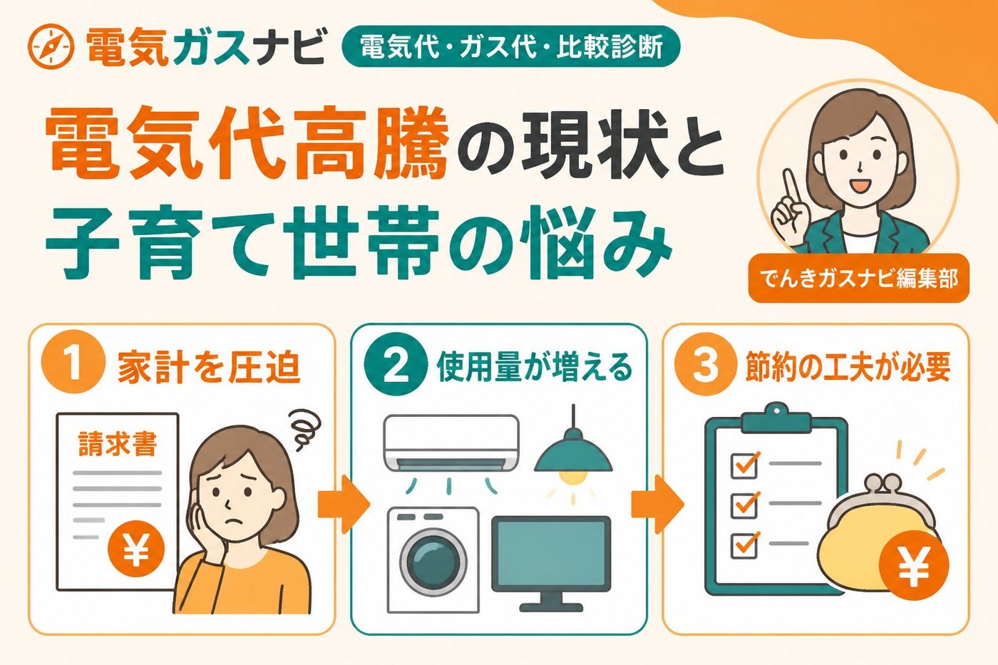 節約 電気代高騰の現状と子育て世帯の悩み