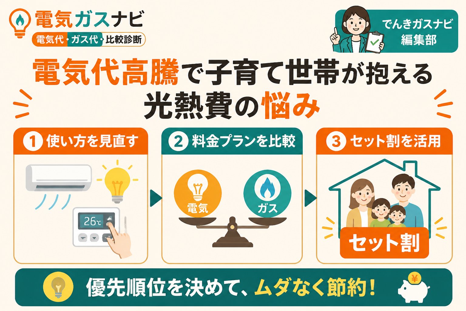 節約 電気代高騰で子育て世帯が抱える光熱費の悩み