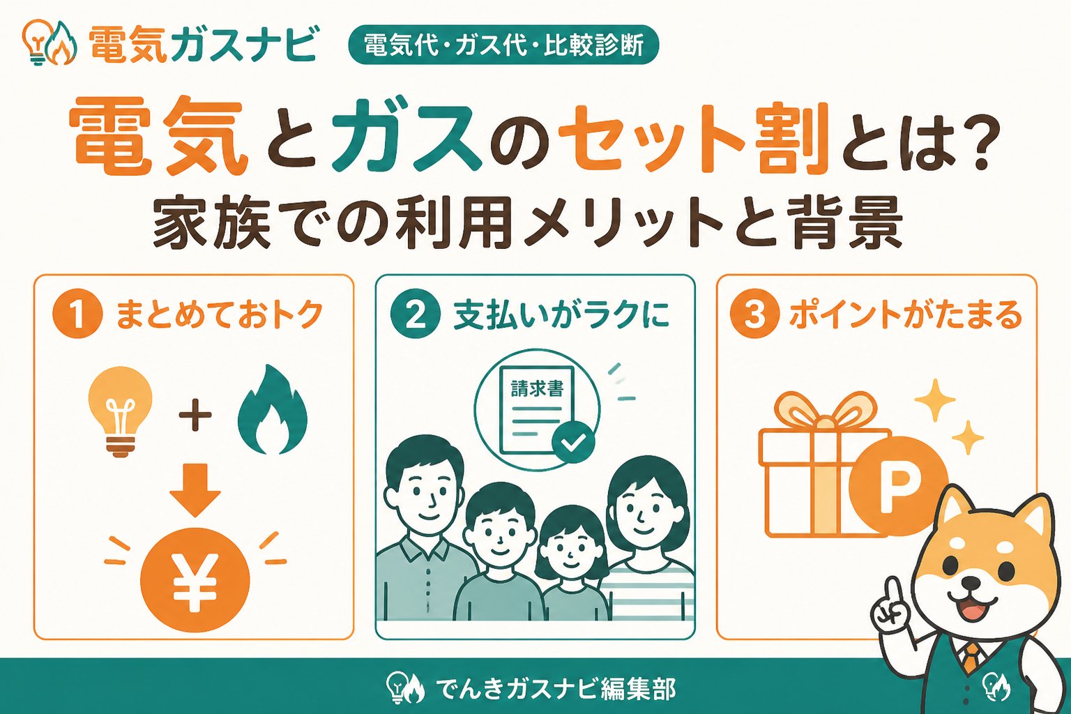 新電力 電気とガスのセット割とは？家族での利用メリットと背景