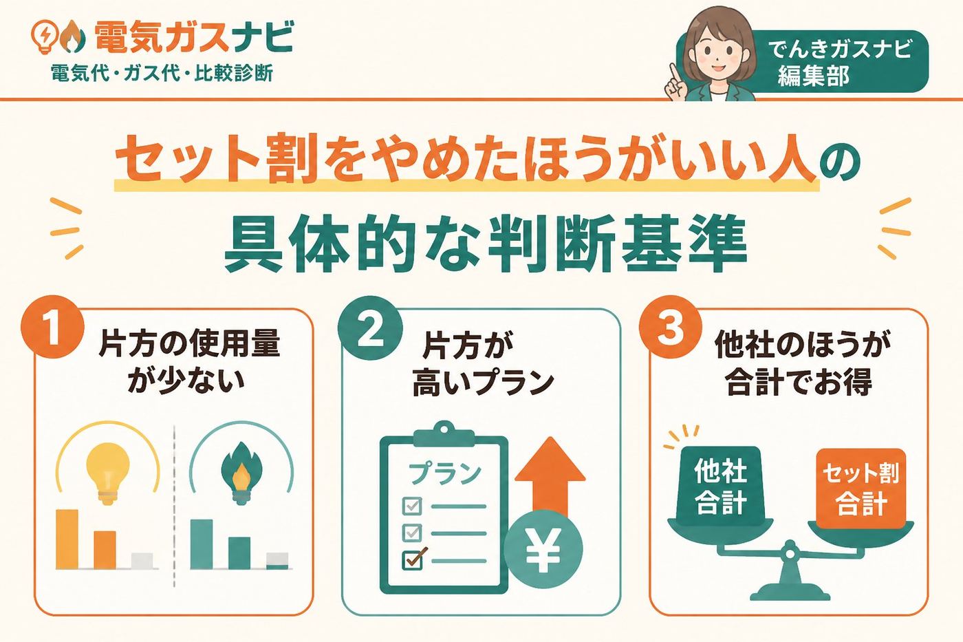 新電力 セット割をやめたほうがいい人の具体的な判断基準