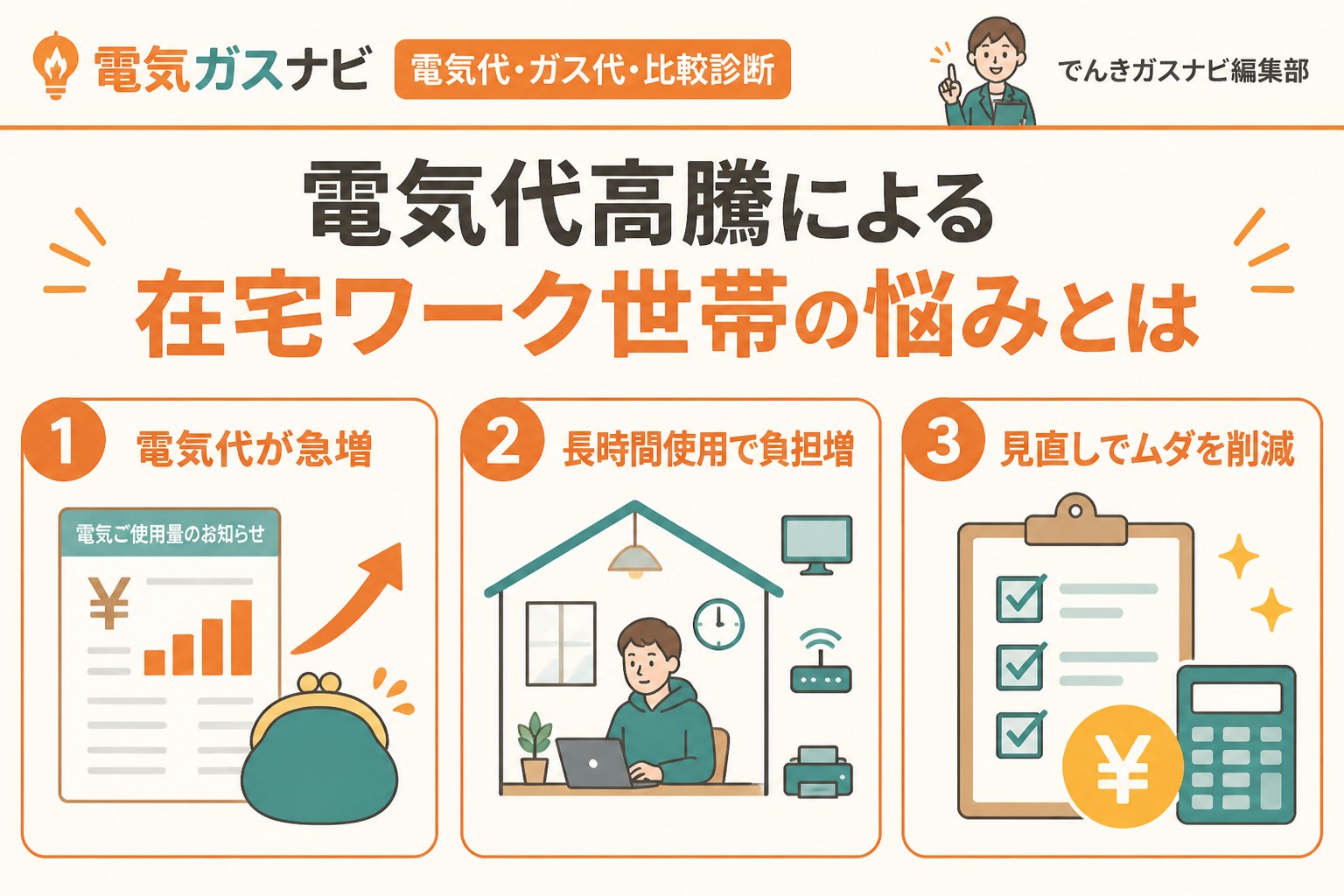 電力比較 電気代高騰による在宅ワーク世帯の悩みとは