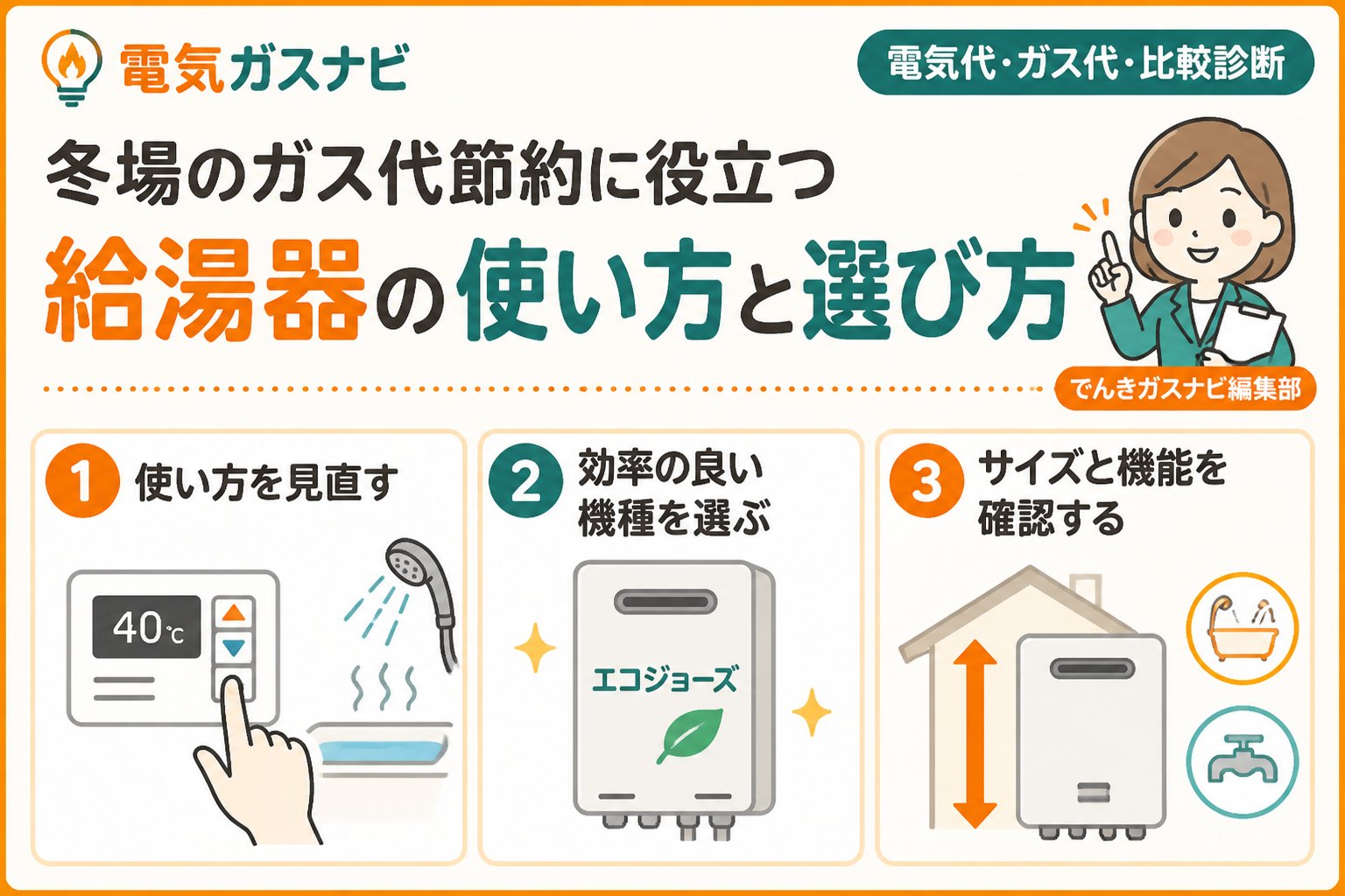 ガス比較 冬場のガス代節約に役立つ給湯器の使い方と選び方