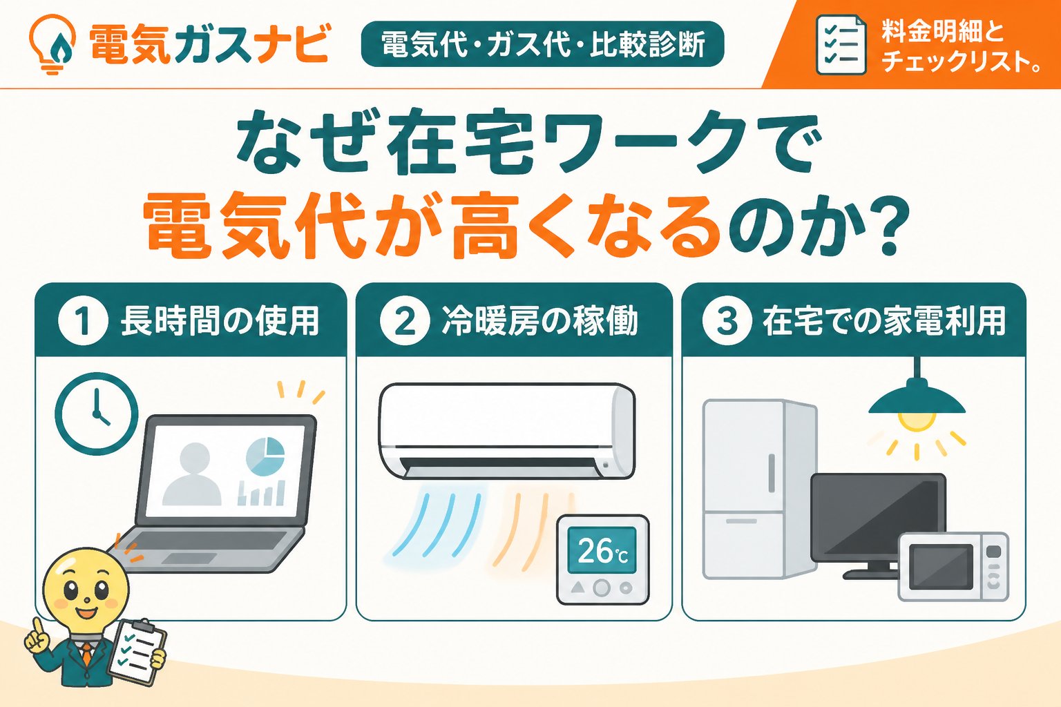 電力比較 なぜ在宅ワークで電気代が高くなるのか？主な原因を解説