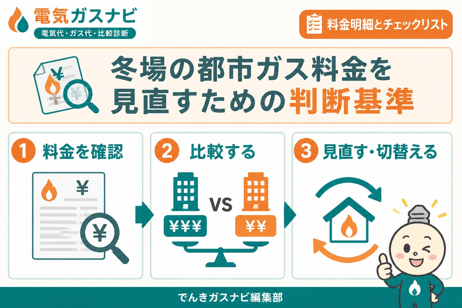 ガス比較 冬場の都市ガス料金を見直すための判断基準