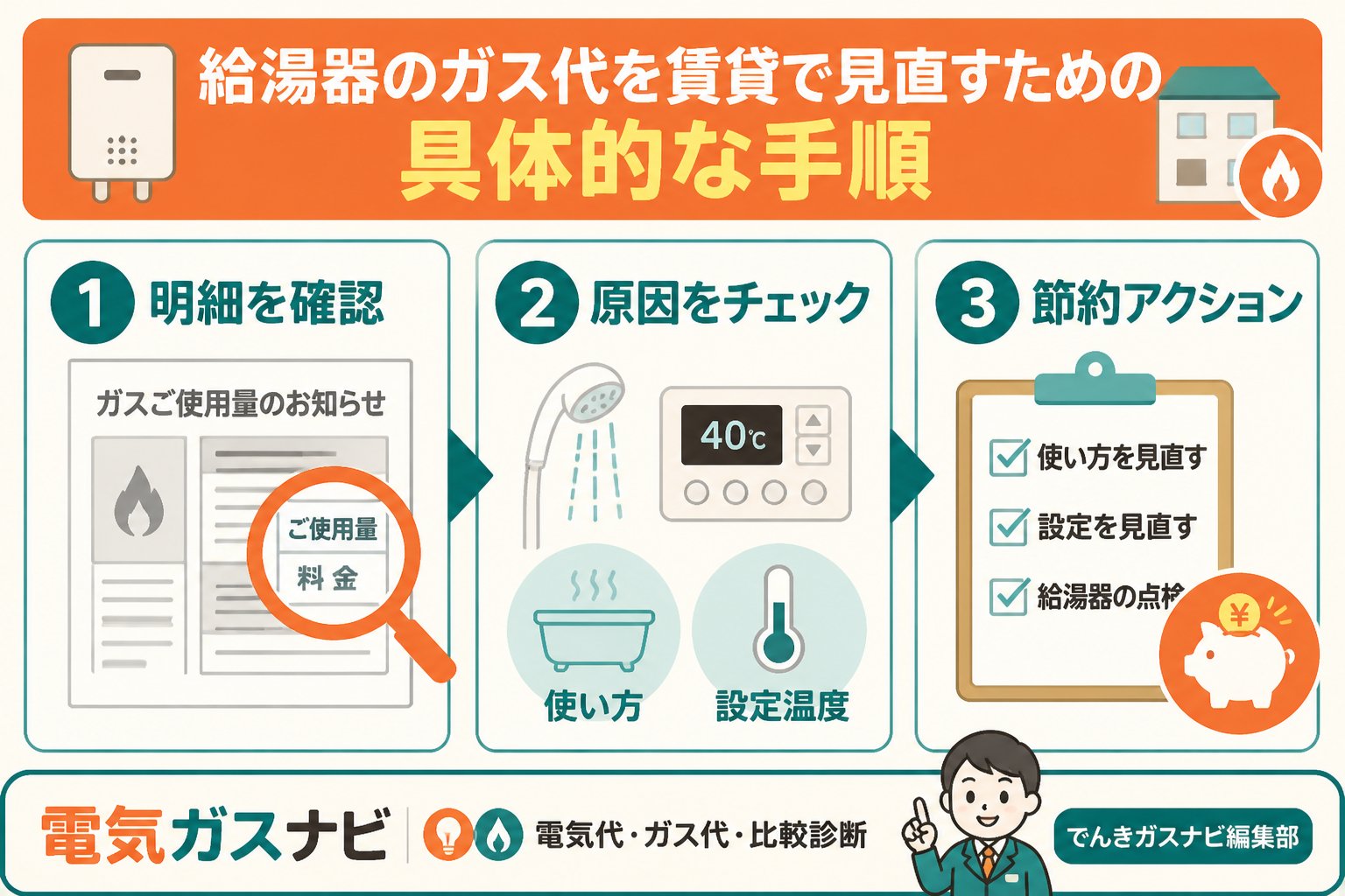 ガス比較 給湯器のガス代を賃貸で見直すための具体的な手順