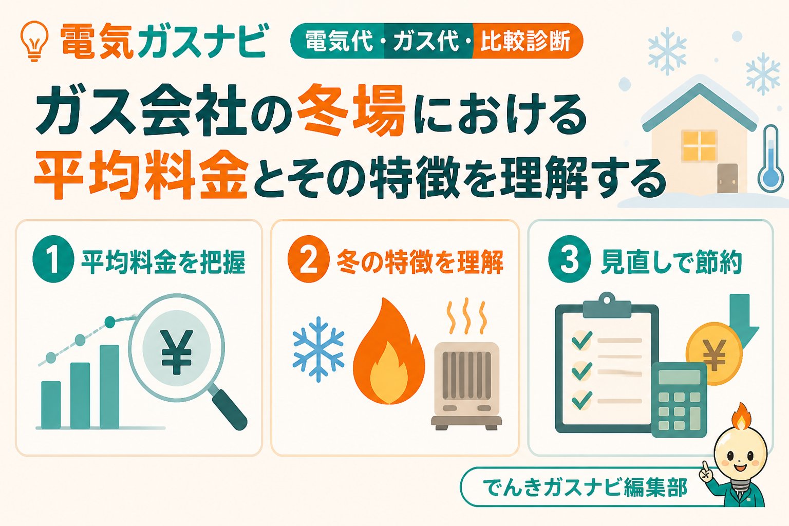 ガス比較 ガス会社の冬場における平均料金とその特徴を理解する