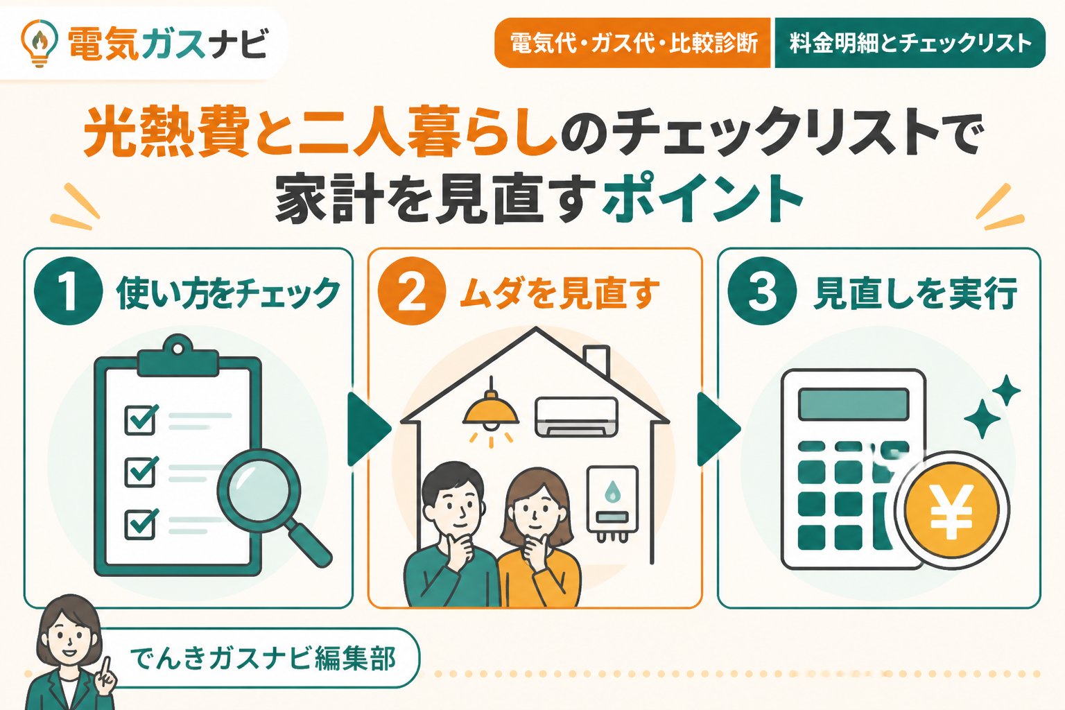 節約 光熱費と二人暮らしのチェックリストで家計を見直すポイント