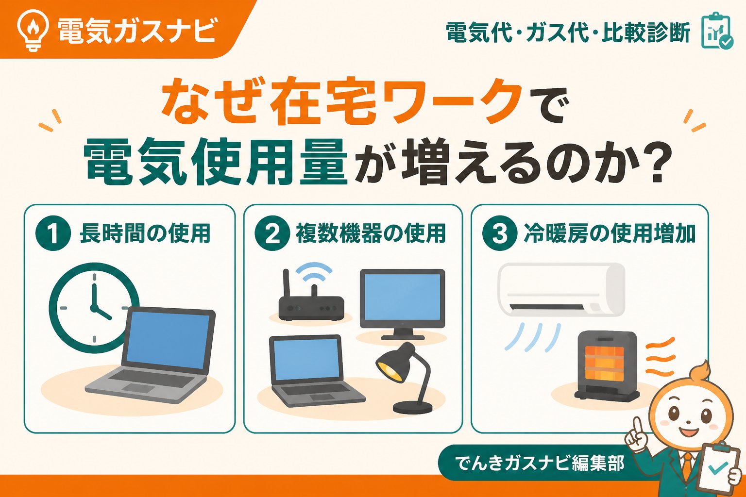 電力比較 なぜ在宅ワークで電気使用量が増えるのか?主な原因を分析