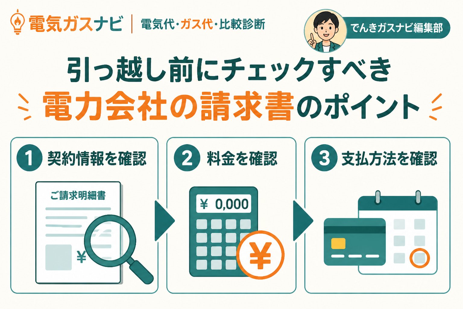 新電力 引っ越し前にチェックすべき電力会社の請求書のポイント